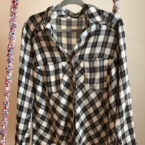 NWOT: Free People Plaid Button Down